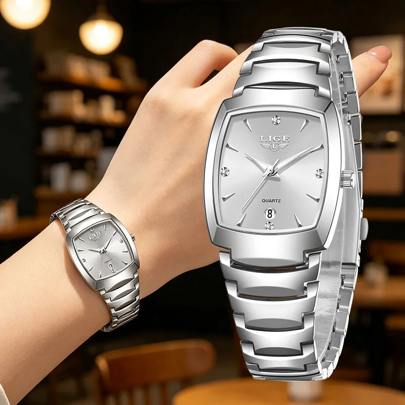 

LIGE Women's wristwatch 2026 Luxury Square Women Watch Fashion luminous Waterproof Bracelet Ladies clock Quartz reloj de mujer