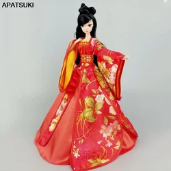 Red Cosplay Dress For Barbie Doll 1/6 Traditional Chinese Ancient Beauty Costume Clothes Party Evening Dresses Accessories Toy