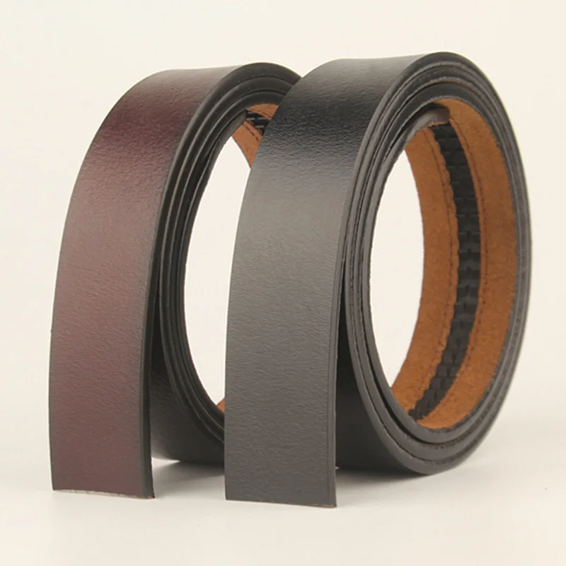 110 120 130 140 150 cm Belt Body No Buckle Men Plus Size LONG Belt Genuine Leather Automatic buckle Belts 3.5cm Width