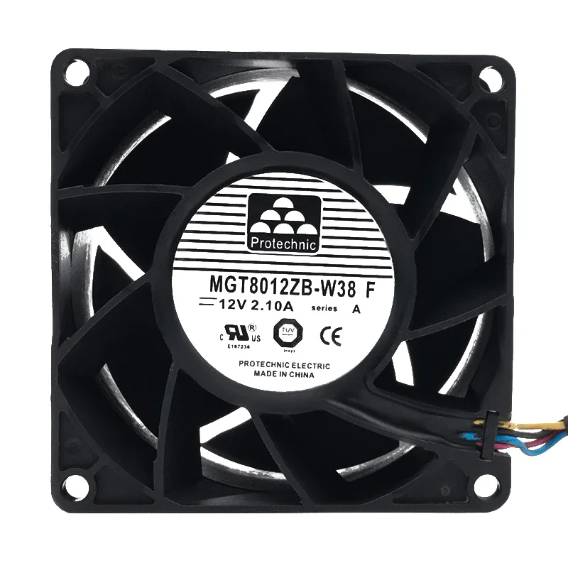 P 80*80*38MM Yongli MGT8012ZB-W38 F 12V 2.10A 8038 Large air volume, waterproof IP55 cooling fan