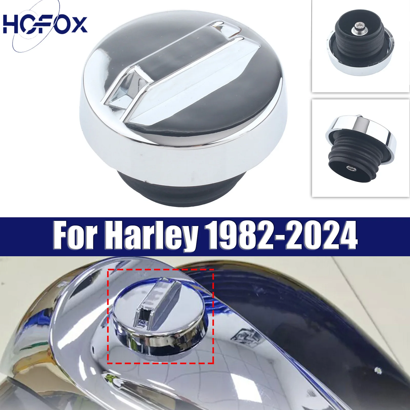 

Motorcycle Gas Cap Vented CNC Fuel Oil Tank Cover for All Harley 1982-2024