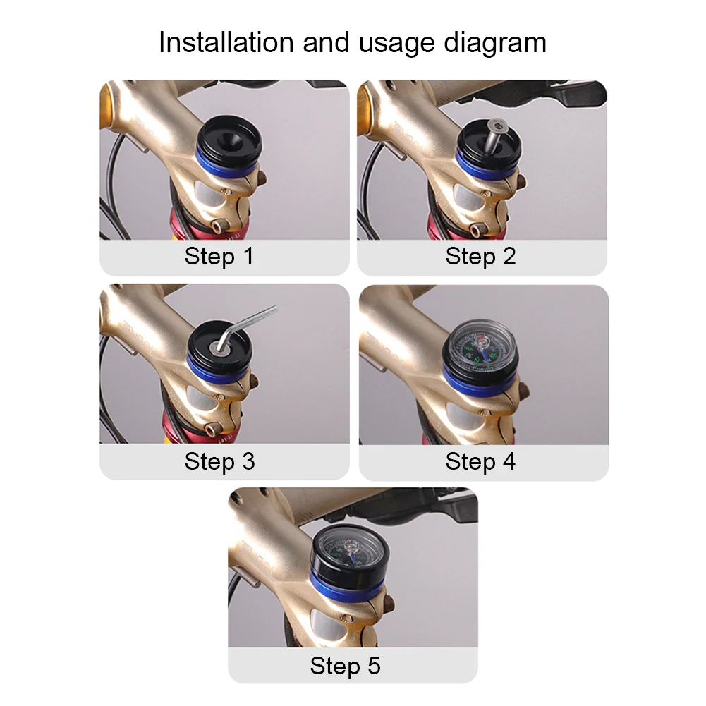 بوصلة المقود خفيفة الوزن للمشي لمسافات طويلة، بوصلة دراجة مقاومة للماء، مقاومة للغبار S/L، ملحقات مقود الدراجة متعددة الأغراض #5
