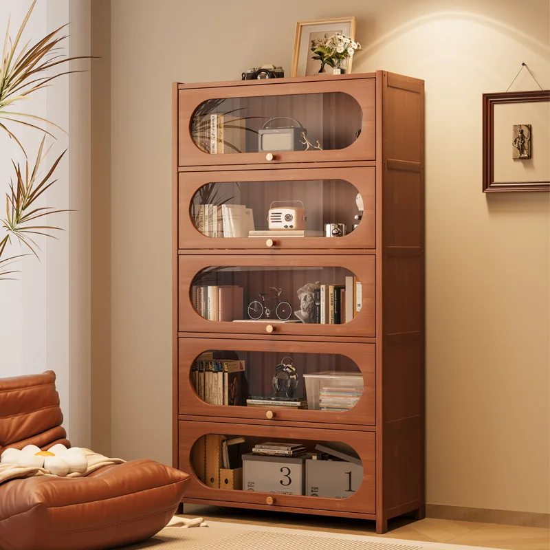 Modern Acrylic Bookshelf CabinetClear Display Storage Unit with Sturdy Shelf for Books DecorLiving Room Bedroom Home Furniture