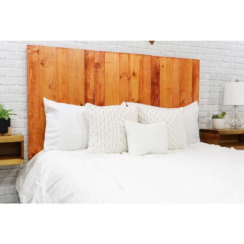 Monarch Orange Headboard, Country Design, Solid Wood Headboard, Floating Panels, Wall Mount, Adjustable Height, Easy