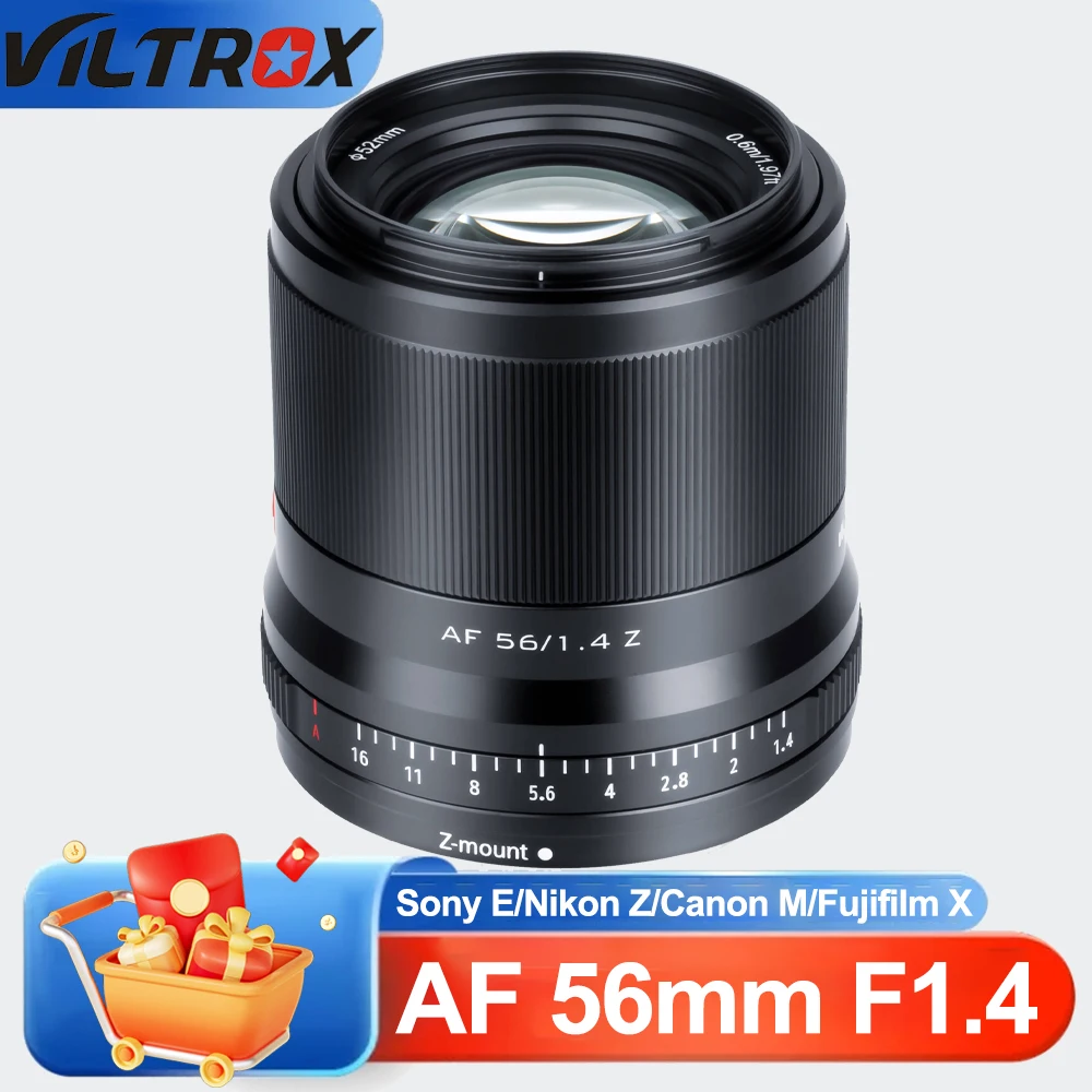 

Объектив VILTROX AF 56mm F1.4 APS-C с большой апертурой и автофокусом для Sony E, Nikon Z, Fuji XF, Canon EF-M
