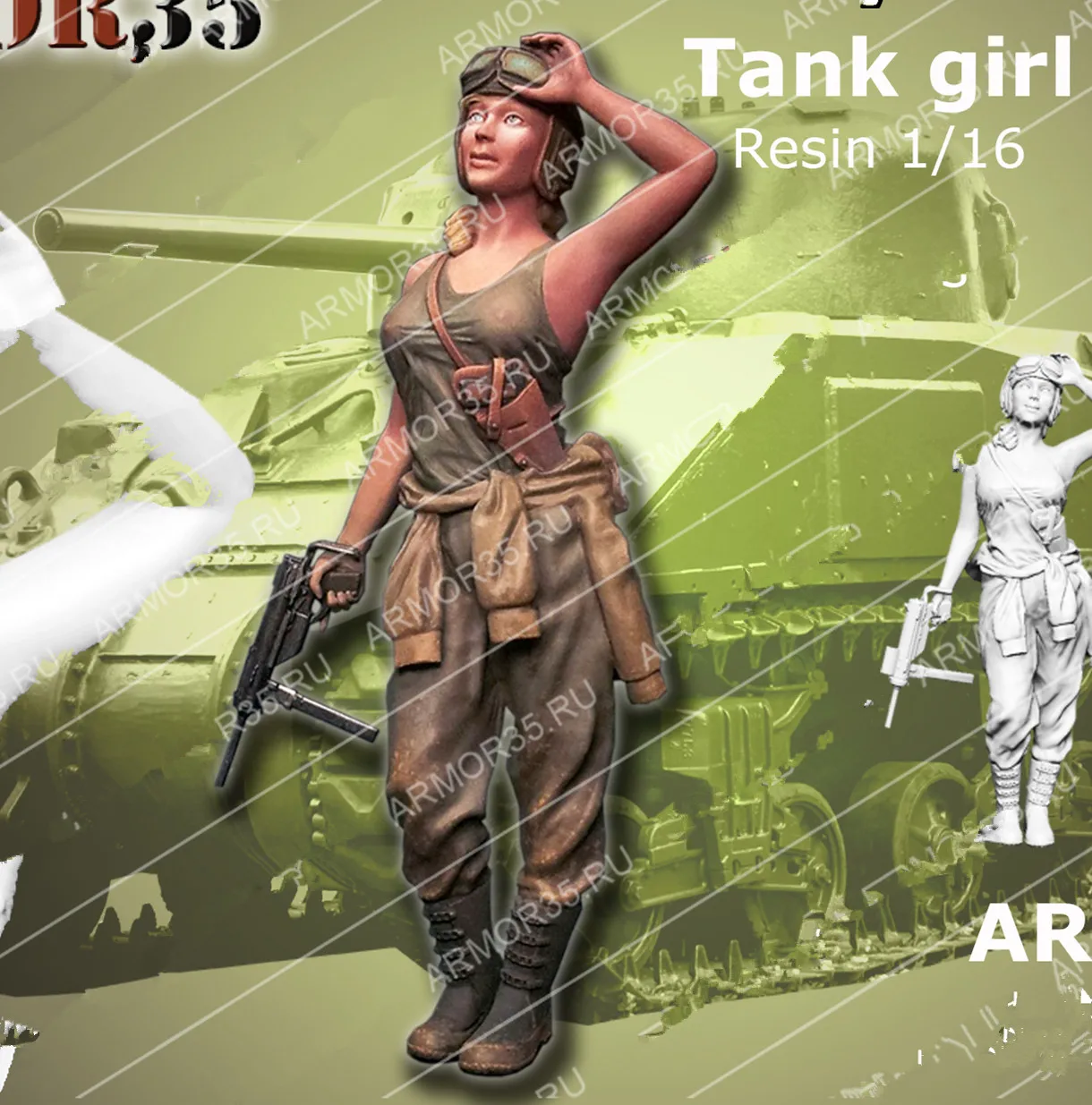 

1/16 Scale Die Cast Resin Figure Model Assembly Kit Resin Soldier Model Unpainted Free Shipping WWII US Army Female Tanker