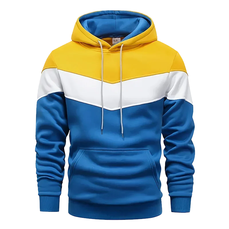 2026 New Men's Sweatshirts High Grade Three-color Stitching Fashion Hoodies Autumn Winter Male Daily Casual Sports Warm Pullover