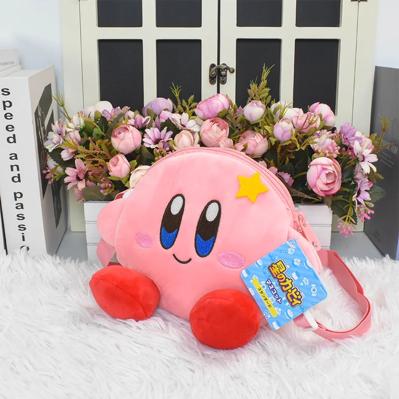 Star Kirby Plush Backpack Shoulder Bag Waddle Dee Pink Kirby Crossbody Bag Cute Soft Handbag Children Storage Bag Birthday Gift