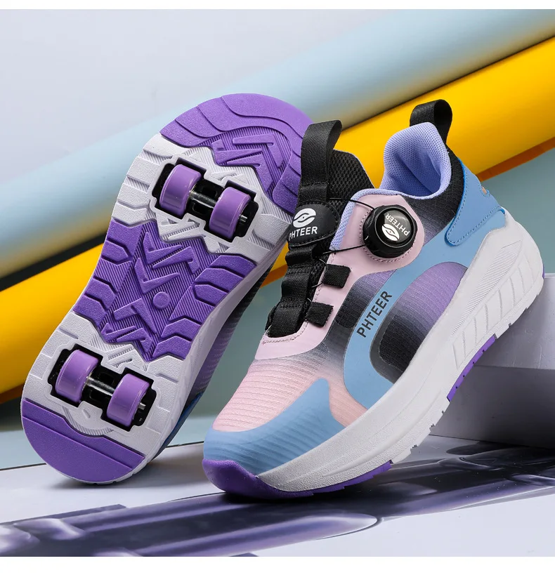 

Детская обувь-трансформер. Детская обувь на четыре колеса. Кроссовки для мальчиков и девочек. Детские роликовые коньки.