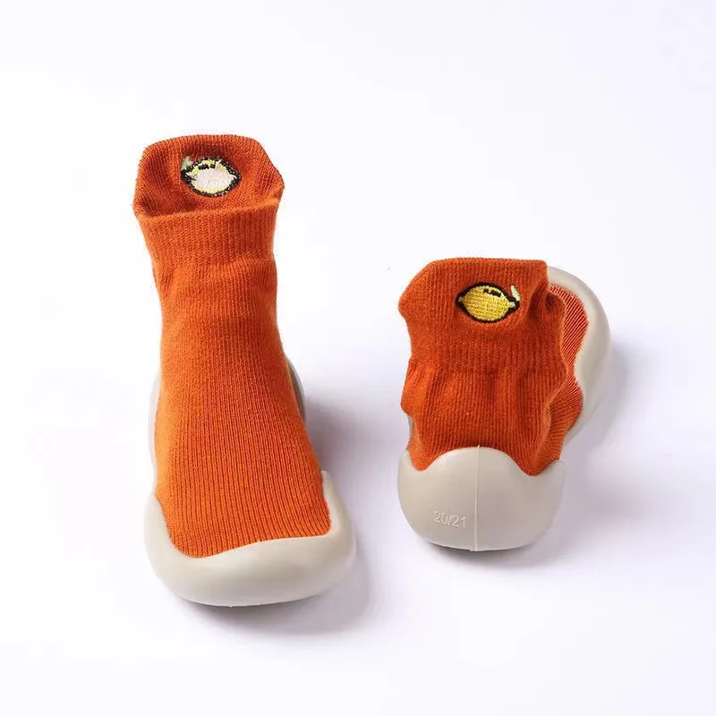 Children Anti-slip Shoes Newborn Baby Toddler Girls Cotton Non-slip Floor Socks Infant Boys Rubber Sole Cartoon Indoor Sneakers