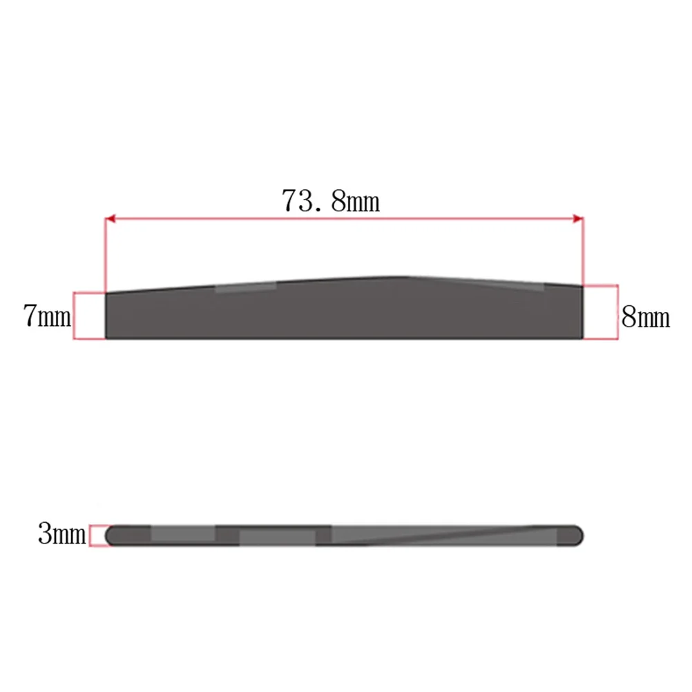 

2pcs 73.8Mm Acoustic Bridge Saddle Brass Folk Guitar Replacement Part Compatible For String Instruments Guitar Accessories