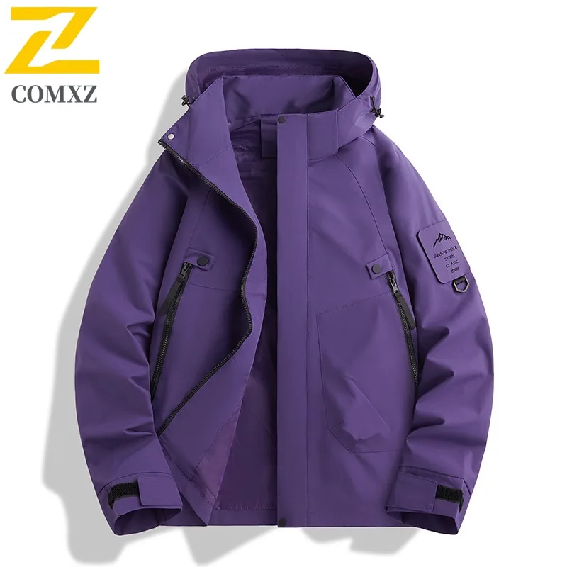 

COMXZ Mens Jacket 2025 Premium Hooded Outdoor Adventure Comfortable Coat Casual Travel Lightweight Durable Autumn Clothing