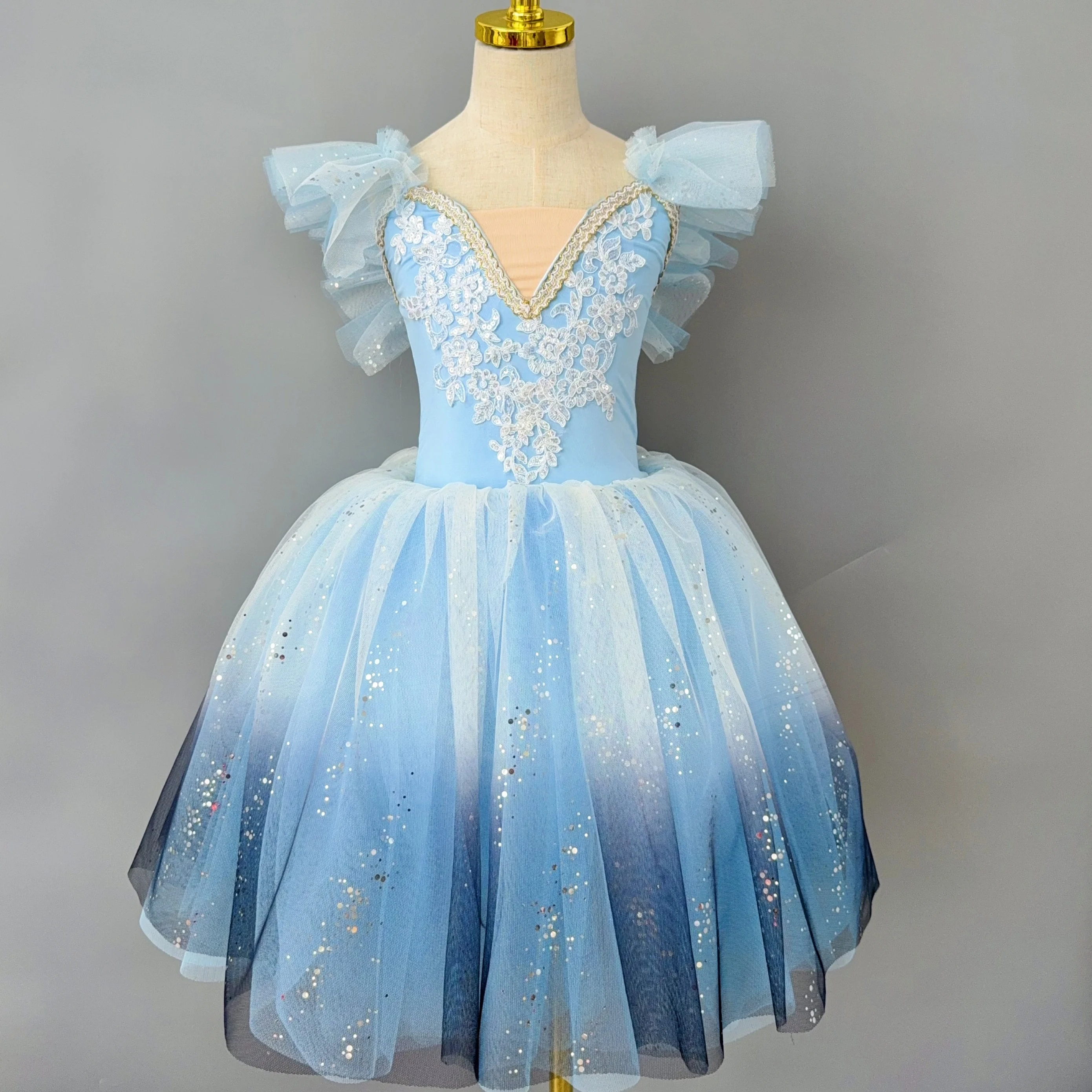 

Child Romantic Gradient Color Tutu Ballet Dress Dance Clothes Girls Ballerina Dress Kids Modern Dance Party Ballet Costume