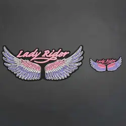 LADY RIDER Large Embroidery Patch Cloth Leather Jacket Decoration Back High-grade Iron-On