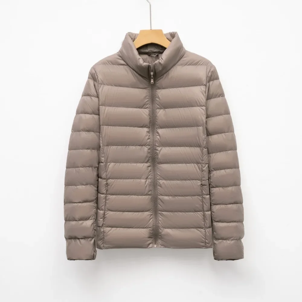 Abrigo de plumón ultraligero y plegable para mujer, Chaqueta corta de plumón, chaqueta acolchada a la moda, Parkas cálidas de talla grande para primavera