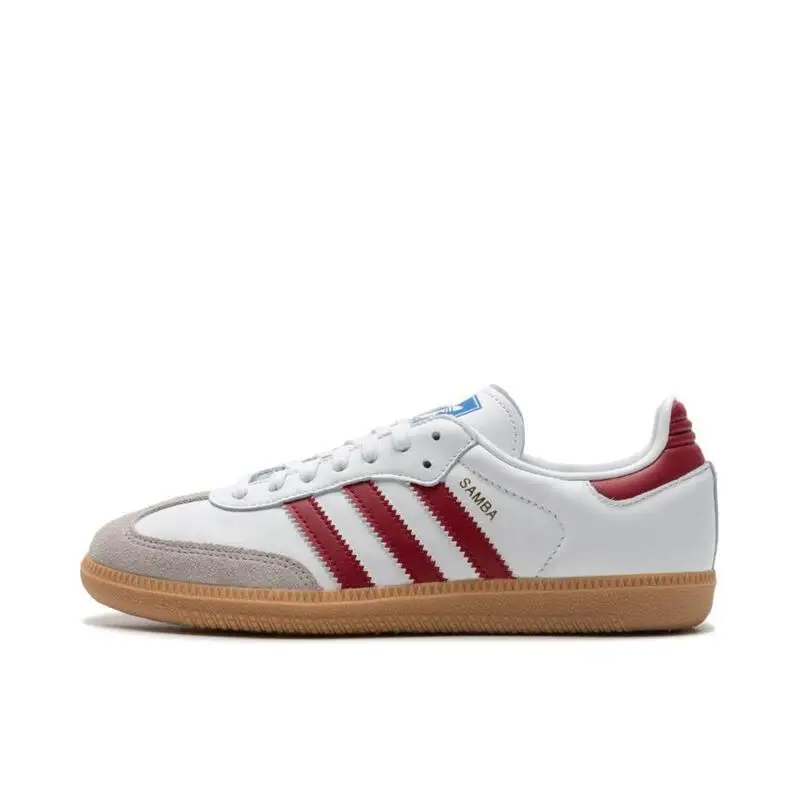 Adidas Originals Samba OG Men's and Women's Red and White Sports Fashion Anti-slip Wear Classic Retro German Training Shoes