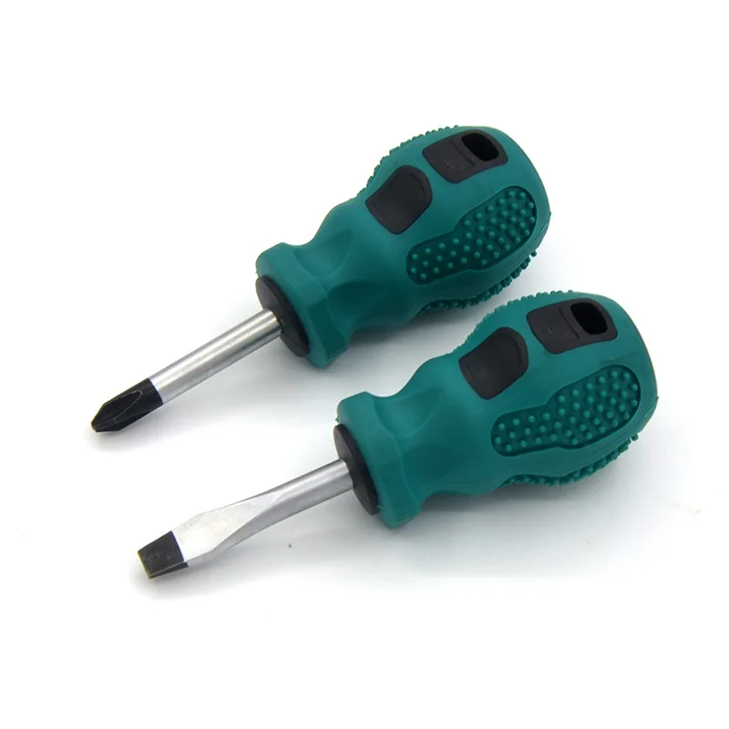 2pcs Radish Head Screwdriver Mini Dual-purpose Screwdriver Inch Half Cross Cross Short Handle Screwdriver Driver