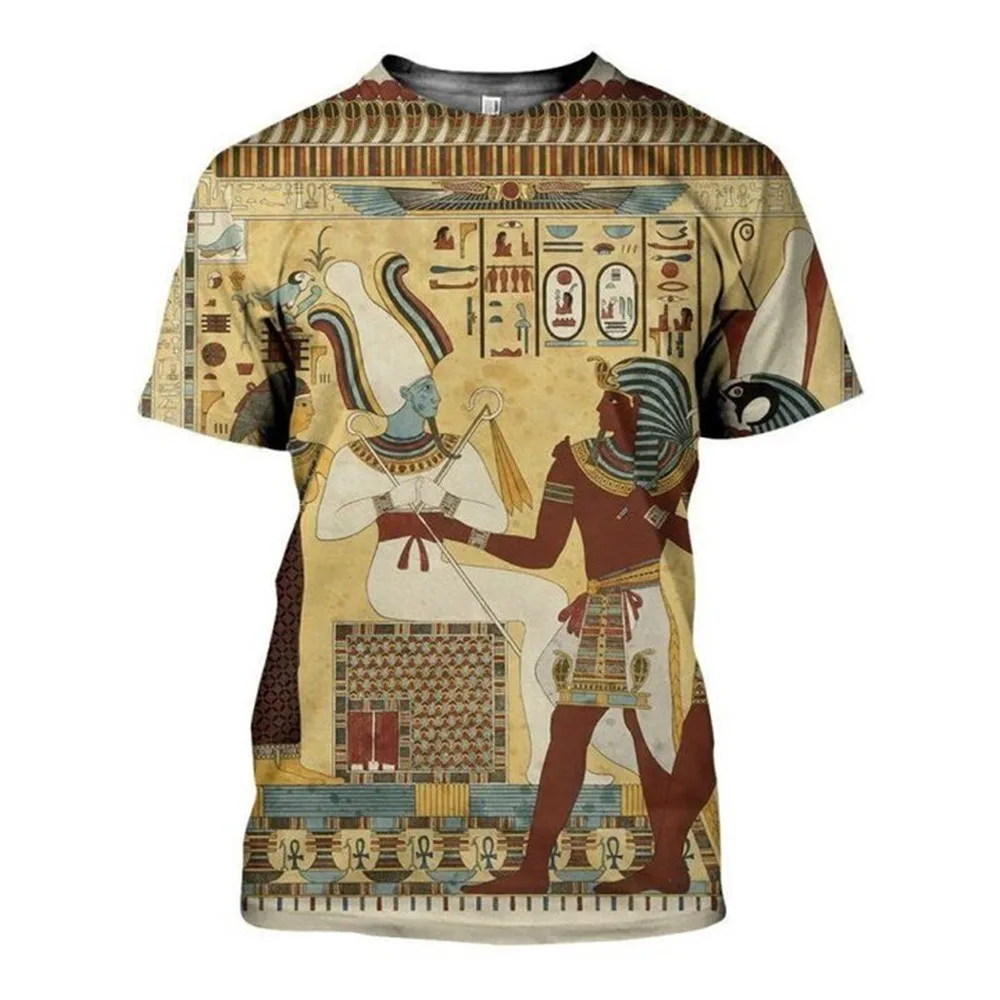 CLOOCL Men T-shirt Ancient Egypt Gods Goddesses Pharaoh 3D Pattern Women Shirt Unisex Short Sleeve Tees Casual Pullover Tops