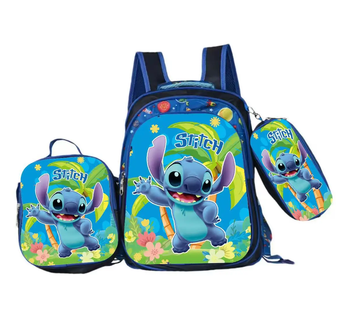 

16-inch Princess Lunch Box Bag backpack Stitch Pencil case Schoolbag Frozen ELSA Student Trolley Bag Shoulder Messenger Bag