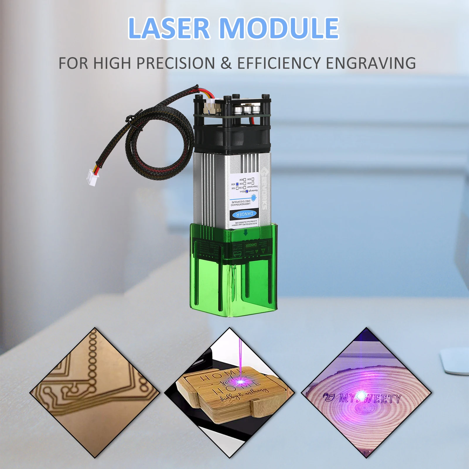 450nm Laser Module Adjustable Focal Length High Speed Laser Engraver Cutter 3D Printer for CNC Laser Cutting Machine Tools