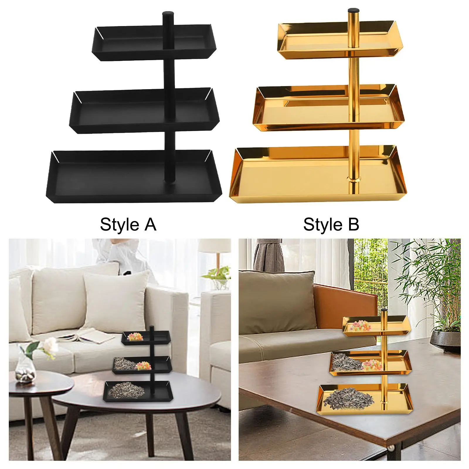 Cupcake Stand 3 Tier Stainless Steel Display Rack Presents Display Stand for Kitchen Celebration Supplies Anniversary Banquet