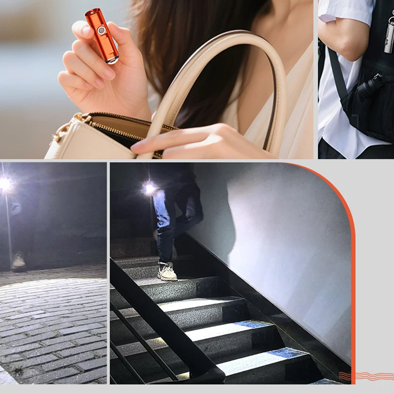 6cmポケット懐中電灯 701230 USB-C充電式EDCトーチワークライト 4モードフラッシュライト キャンプ、家庭、緊急時用