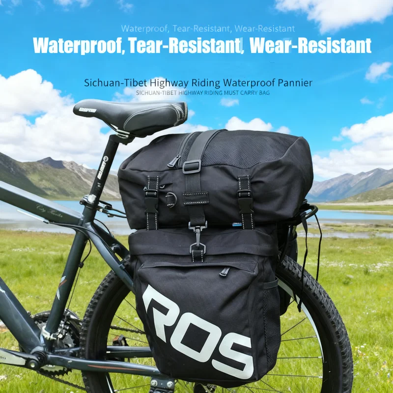 

Bicycle Mountain Bike Rear Rack Bag Large Capacity Waterproof Travel Pannier for Long-Distance Riding