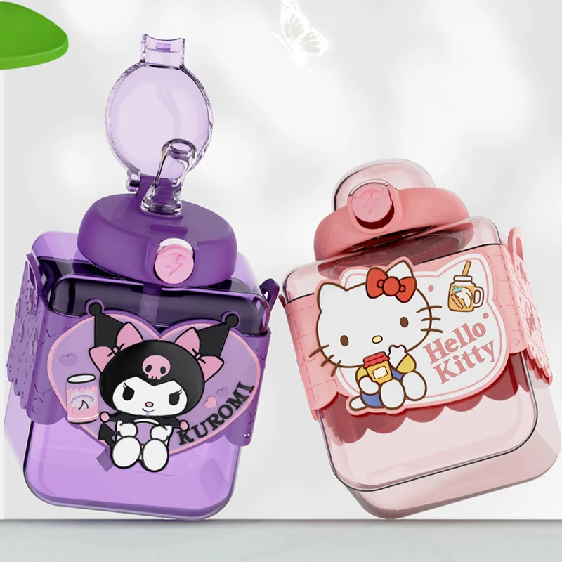 

Sanrio Kawaii Hello Kitty Tritan Water Cup Kuromi Cinnamoroll Anime Cartoon Sweet Ins Style Children Personalized Straw Bottle