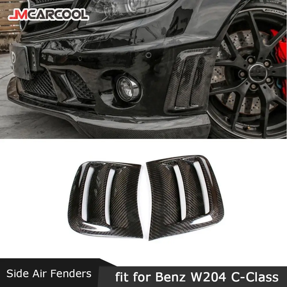 

Carbon Fiber Front Bumper Side Air Vents Trims Cover Stickers Frame for Benz C Class W204 C63 AMG 2008-2011 Scoop Plates FRP