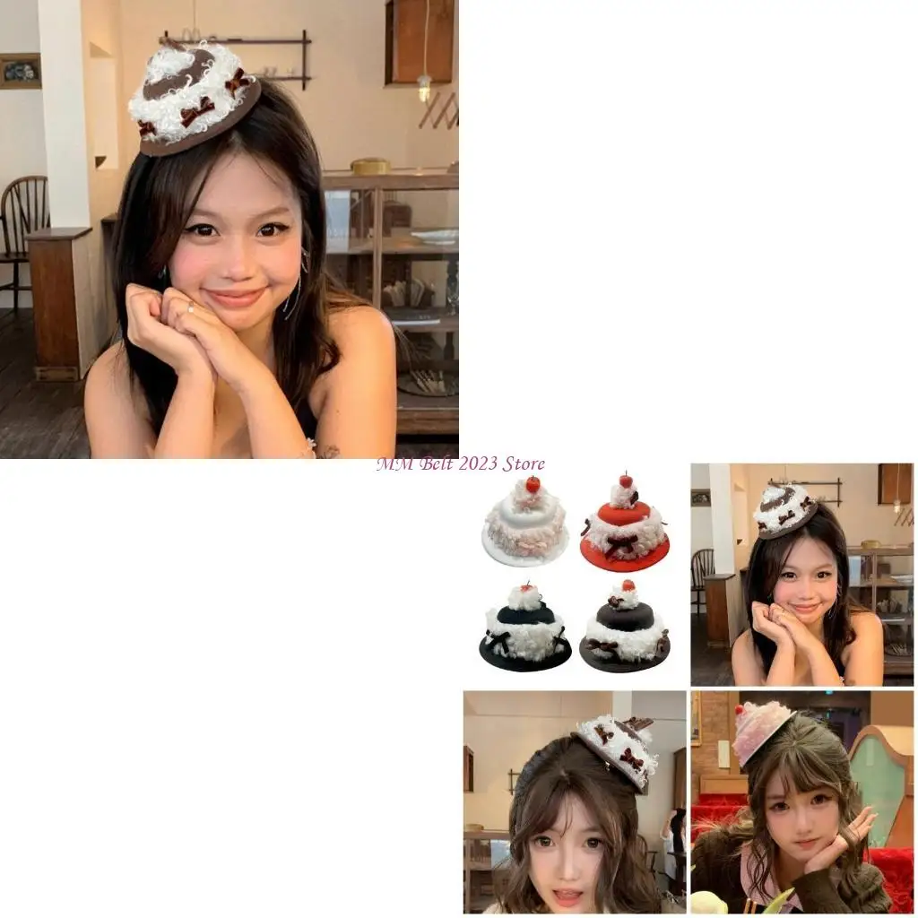 

49ME Eye Catching Birthday Cake Hair Clip for Women and Teens Fashion Hairpieces Enhances Any Celebration Outfit