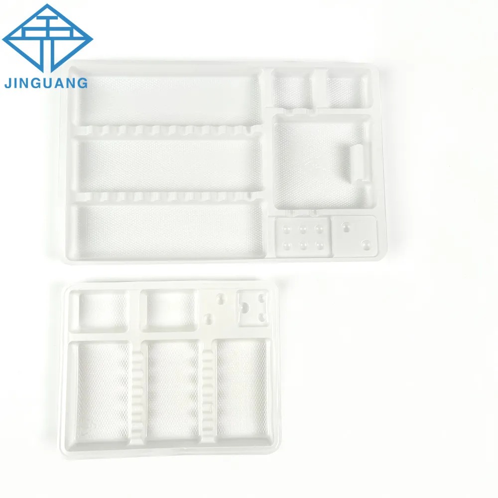 100/200pcs Dental Disposable Instrument Tray Segregated Placed Plastic Surgical Instrument Tray Box