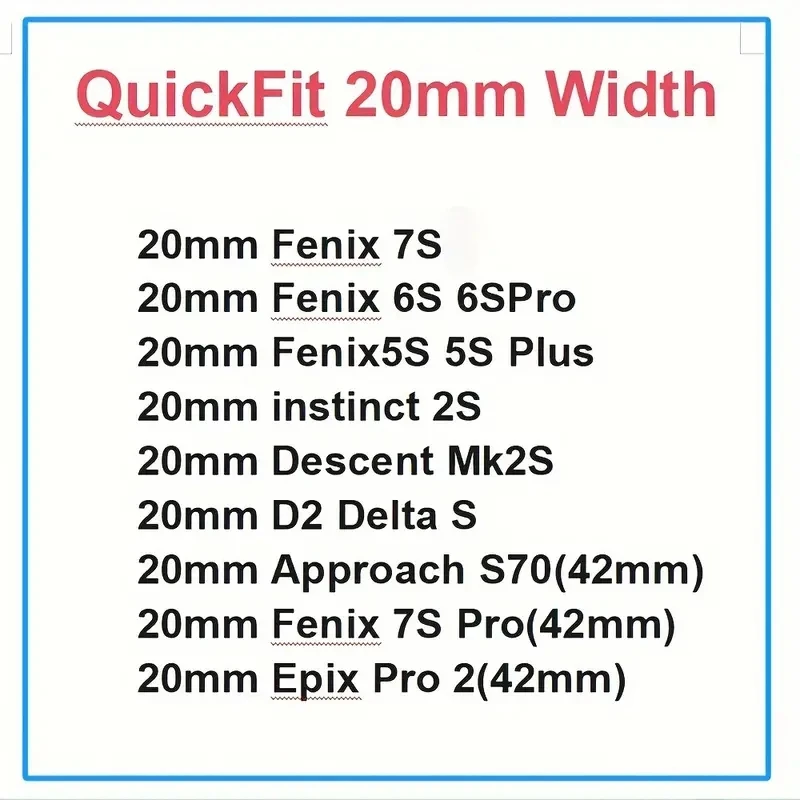 Quickfit Silicone Watch Strap 20mm Band For Garmin Epix Pro Gen 2 42 Watchband Fenix 6S Pro Fenix 7S Pro Fenix 5S Plus Bracelet