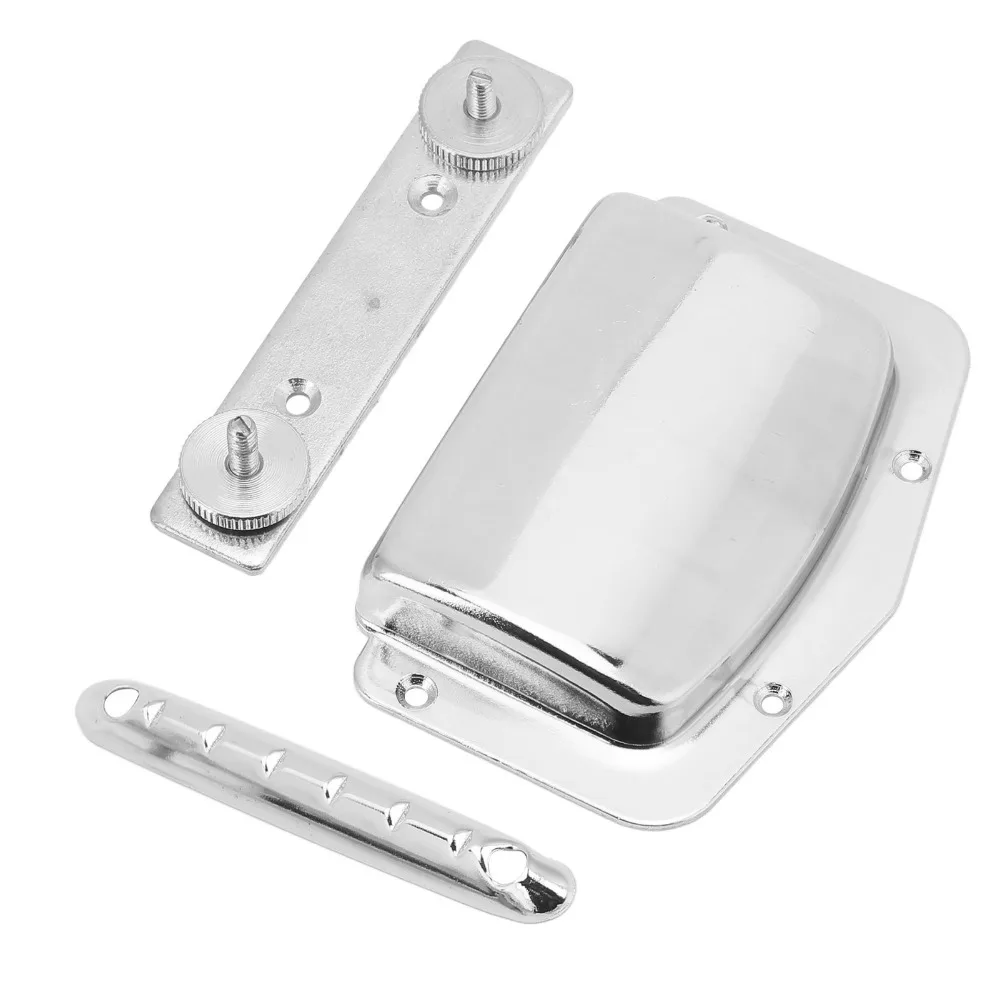 Metal Shell​ Guitar Bridge Cover​ ​Adjustable ​Include Mounting Screws​ ​Bridge Protector​ ​Silver/Black