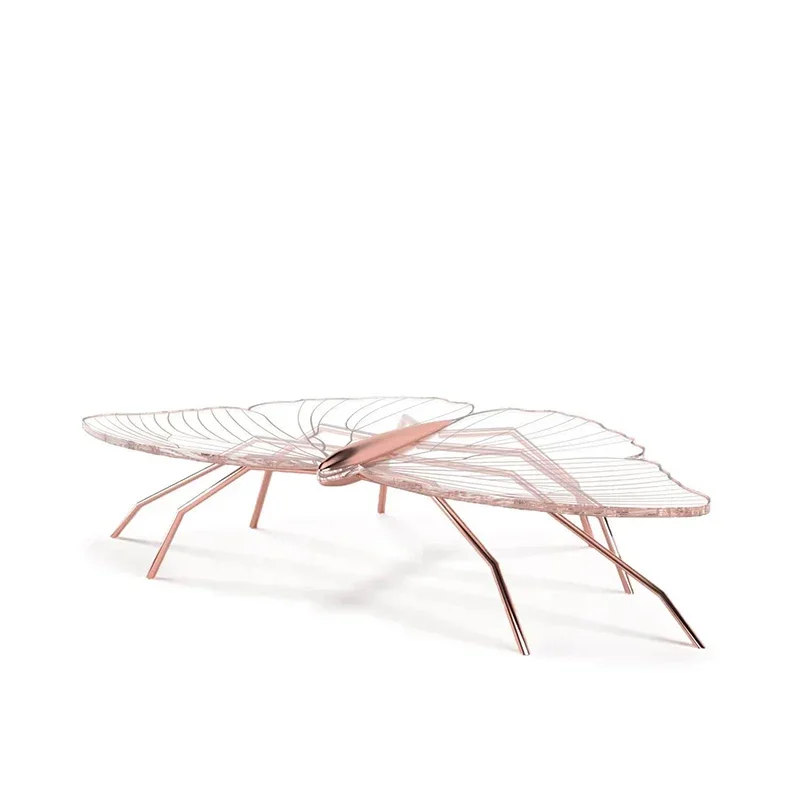

Acrylic Carved Dragonfly Coffee Table High-End Living Room Coffee Table Designer Model Personalized Tea Table