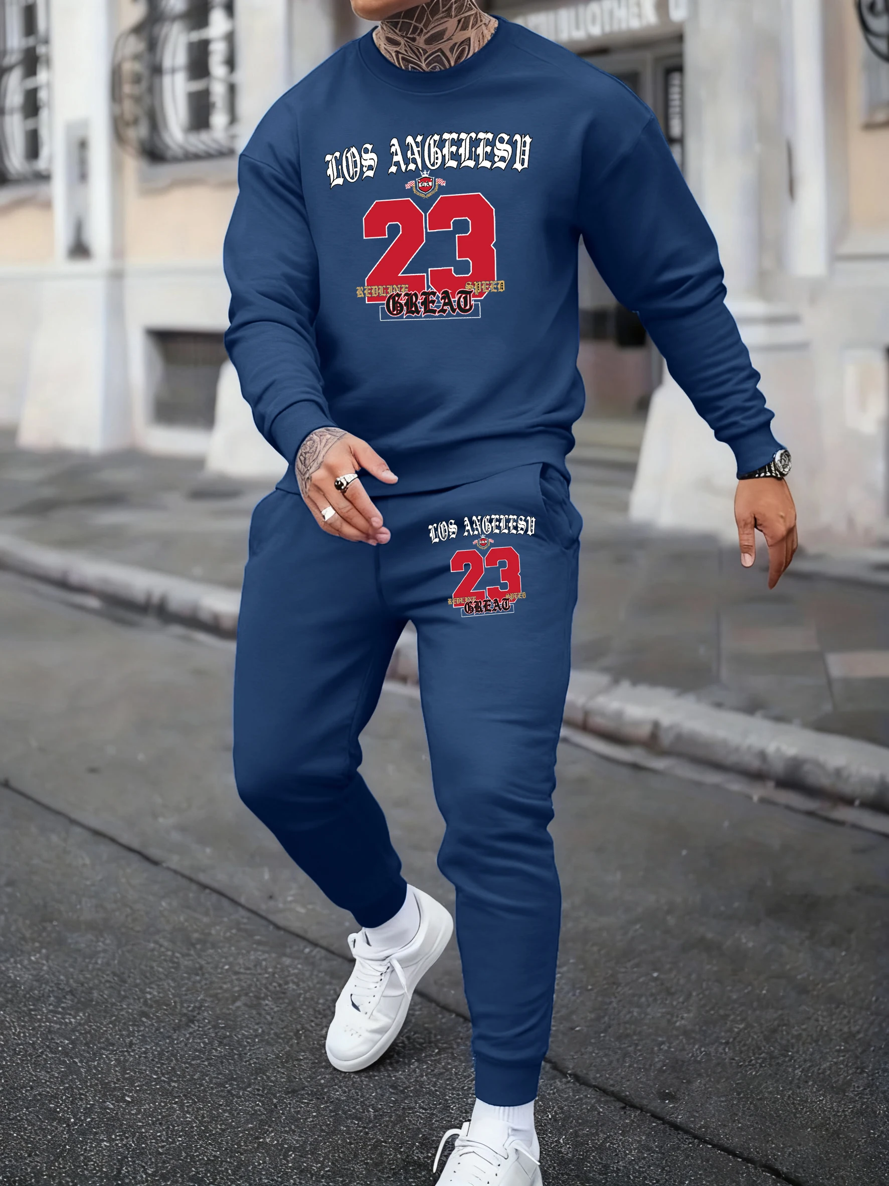 Los Angeles Buchstabe Nummer 23, Aufdruck, Sport, Kordelzug, Britches, Herren, schlicht, lässig, Sporthose, Kapuzenpullover, Anzüge, modisches warmes Sweatshirt