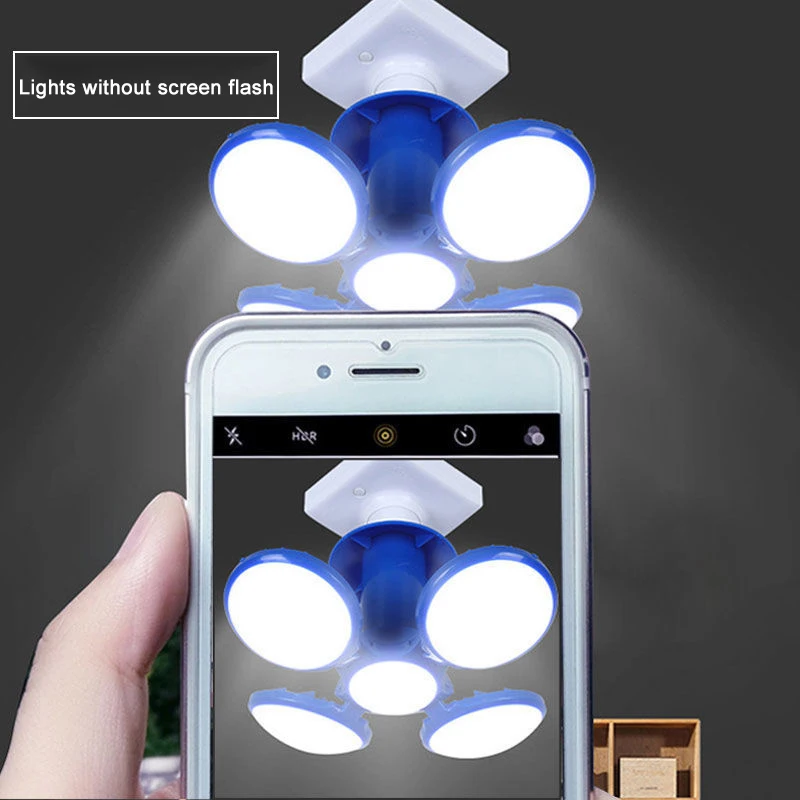 LED Football UFO Bulb 40W E27 Foldable Deformable Ceiling Fixture Light for Bedroom Study Living Room Workshop Garage Decor Lamp