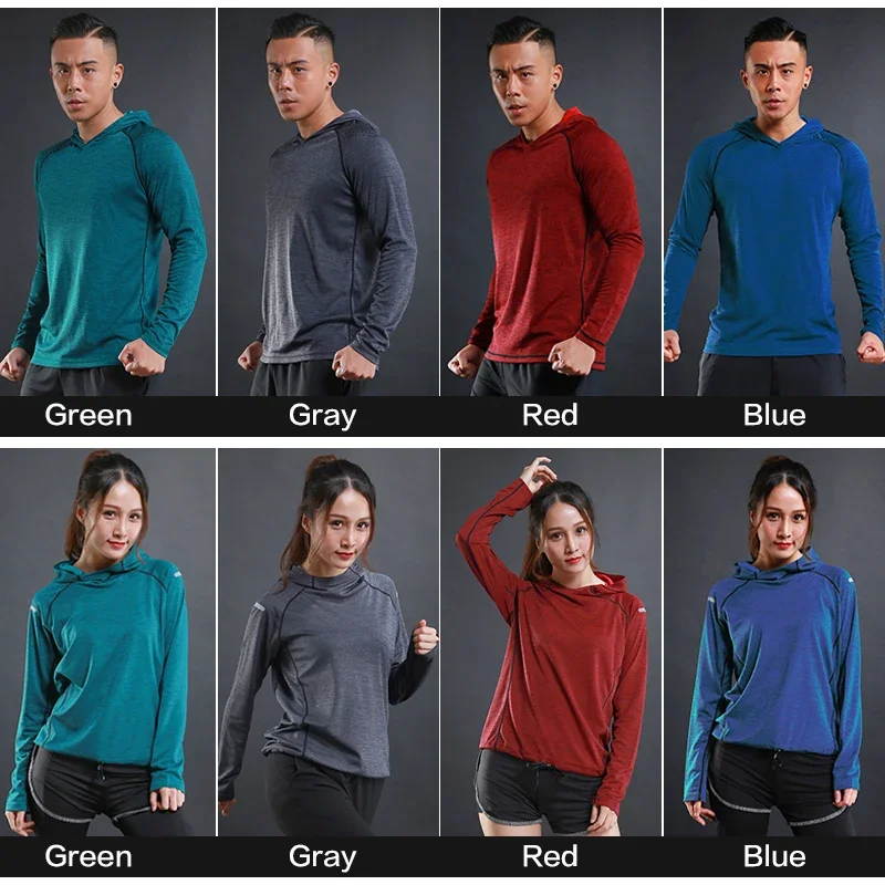 

Men and Women Sport T-Shirt Top Fitness Running Sweatshirt Yoga Clothes Gym Jogging Tracksuit Long Sleeve Elasticity Hoodies