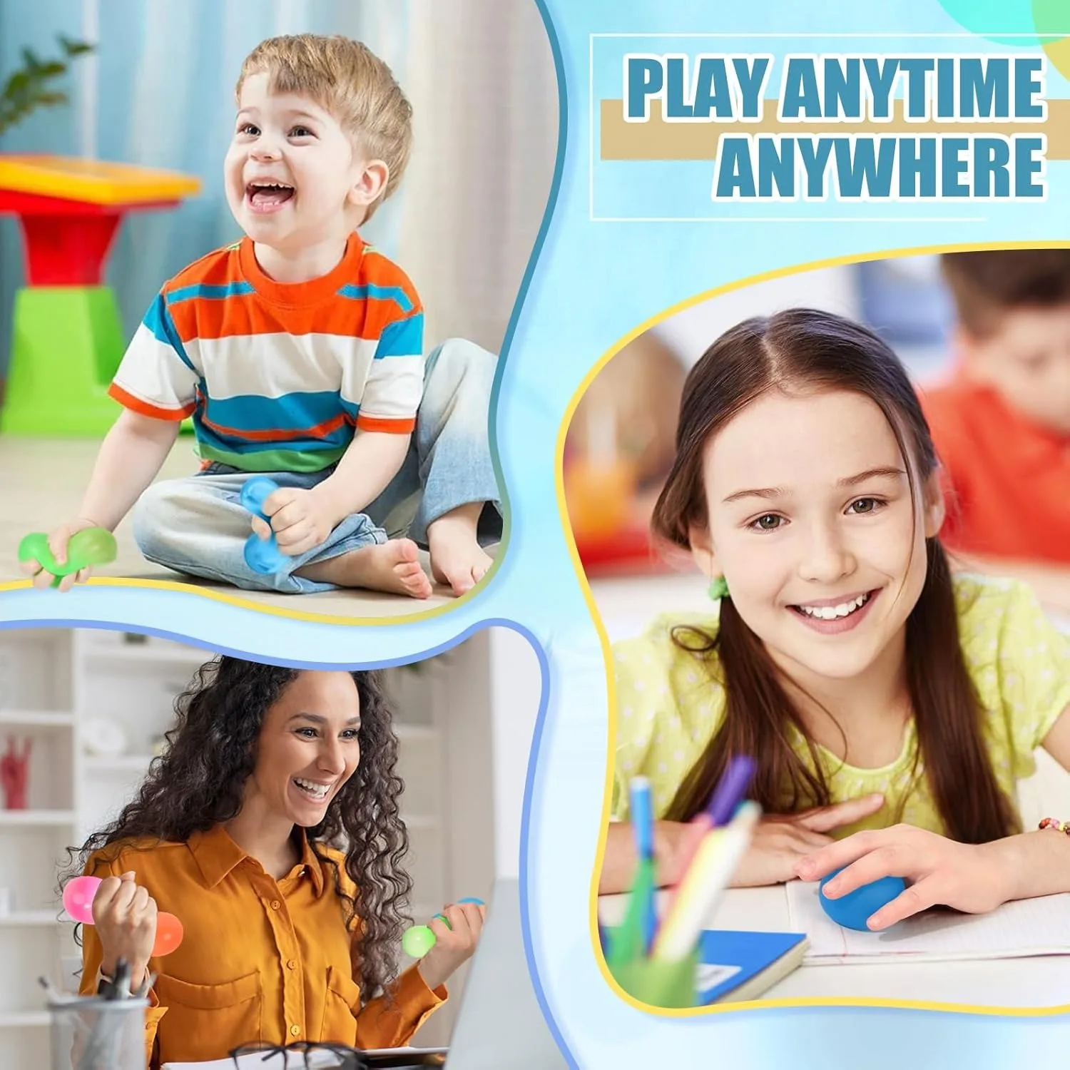 كرات الإجهاد هلام الذاكرة هلام السكر شغل كبير اسفنجي تململ لعبة للأطفال الكبار عالية الكثافة ضغط كرات لتخفيف التوتر