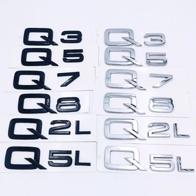 Q3 Q7 Q8 Q2L Q5L Q4 letter number car sticker for Audi Q series displacement number rear trunk refit accessories decorate decals