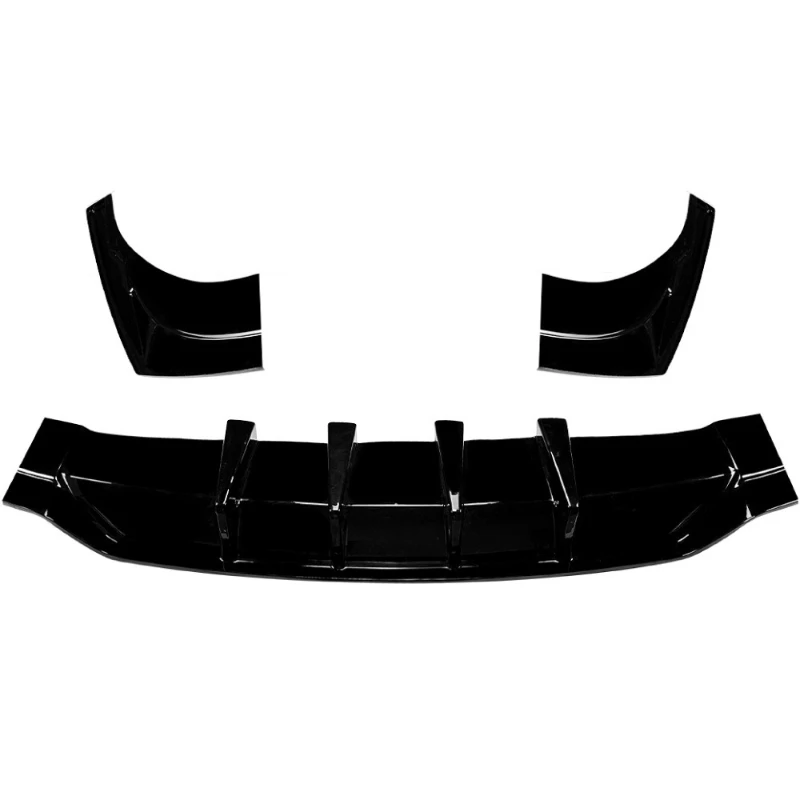 لأودي Q8 4M Sline 2019-2023 3 قطعة الناشر الخلفي الشفة الخلفية سبويلر الزاوية المفسدين تعديل التصميم الخارجي مادة ABS #5