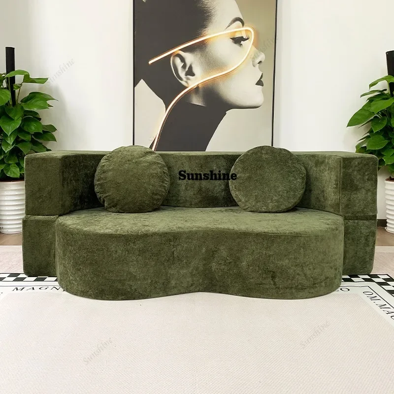YHigh-end Light Luxury Sofa Pure Sponge Compression Sofa Single Multifunctional Foldable Special-shaped Sofa Bed