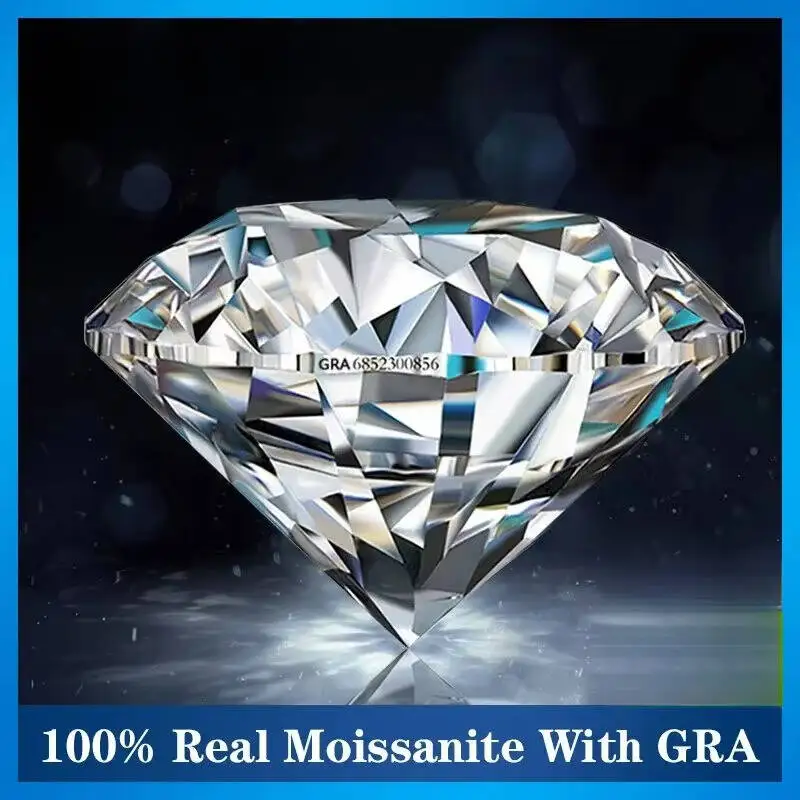 SG 100% LUSTER 0.5-2CT White D Color Round Cut VVS1 Moissanite Stone Loose For Jewelry Making With GRA Certificate
