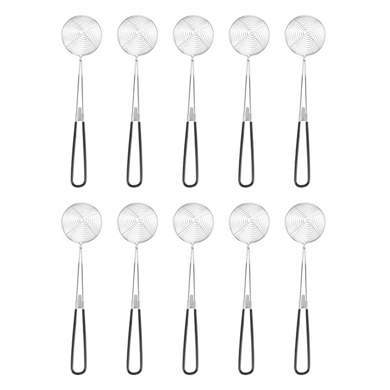 

10 шт., сито для горячей кастрюли, ложки из нержавеющей стали, сито для горячей кастрюли, сетчатый скиммер, ложка, сито, ковш с ручкой