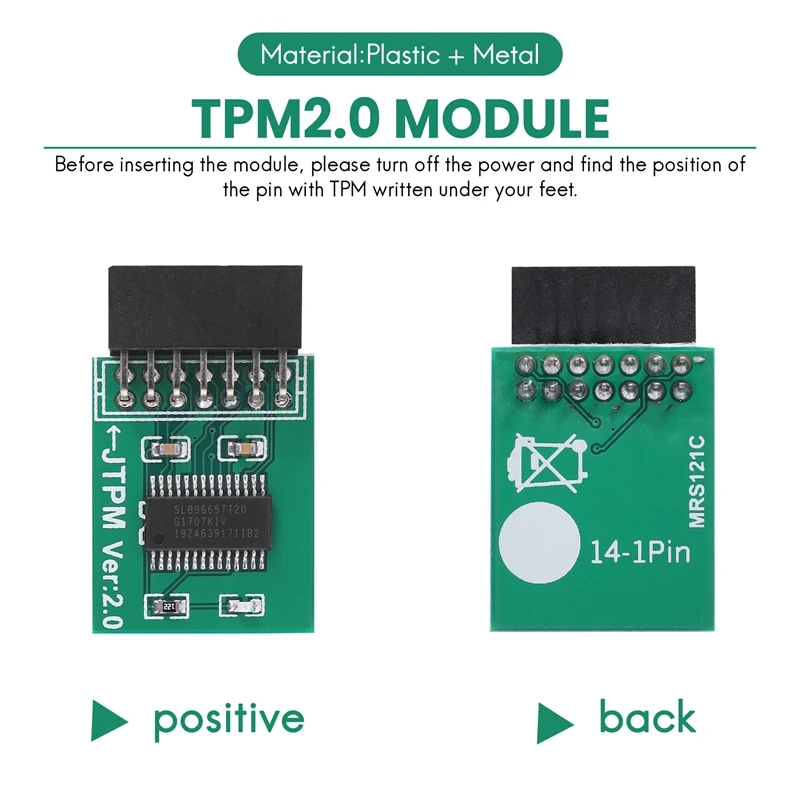 TPM 2.0 Encryption Security Module Remote Card LPC-14PIN Module 14Pin LPC for TPM2.0 LPC 14 Pin Security Module-DTB3