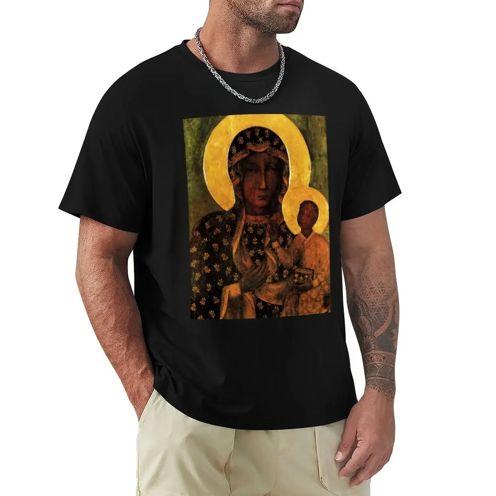 

2024 летняя черная Мадонна честохова, Польша, Our Lady of Czestochowa, Мадонна и ребенок, девичьи искусственные Модные топы