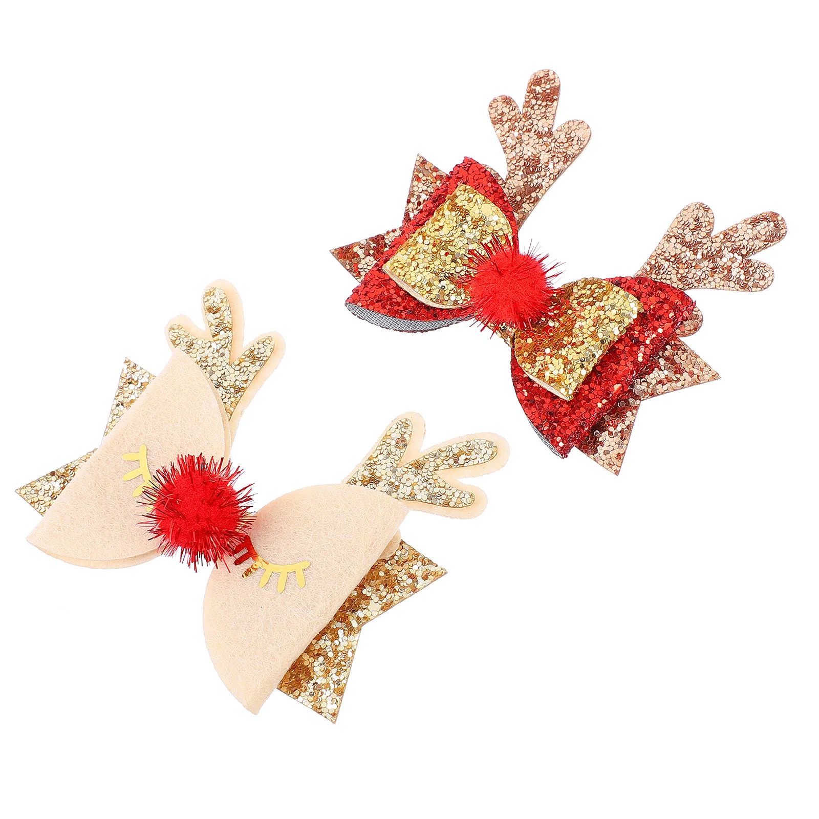 

2Pcs Christmas Elk Antlers Clips Felt Ears Hairpins Stylish and Comfortable Party Accessory Christmas Hair Clip