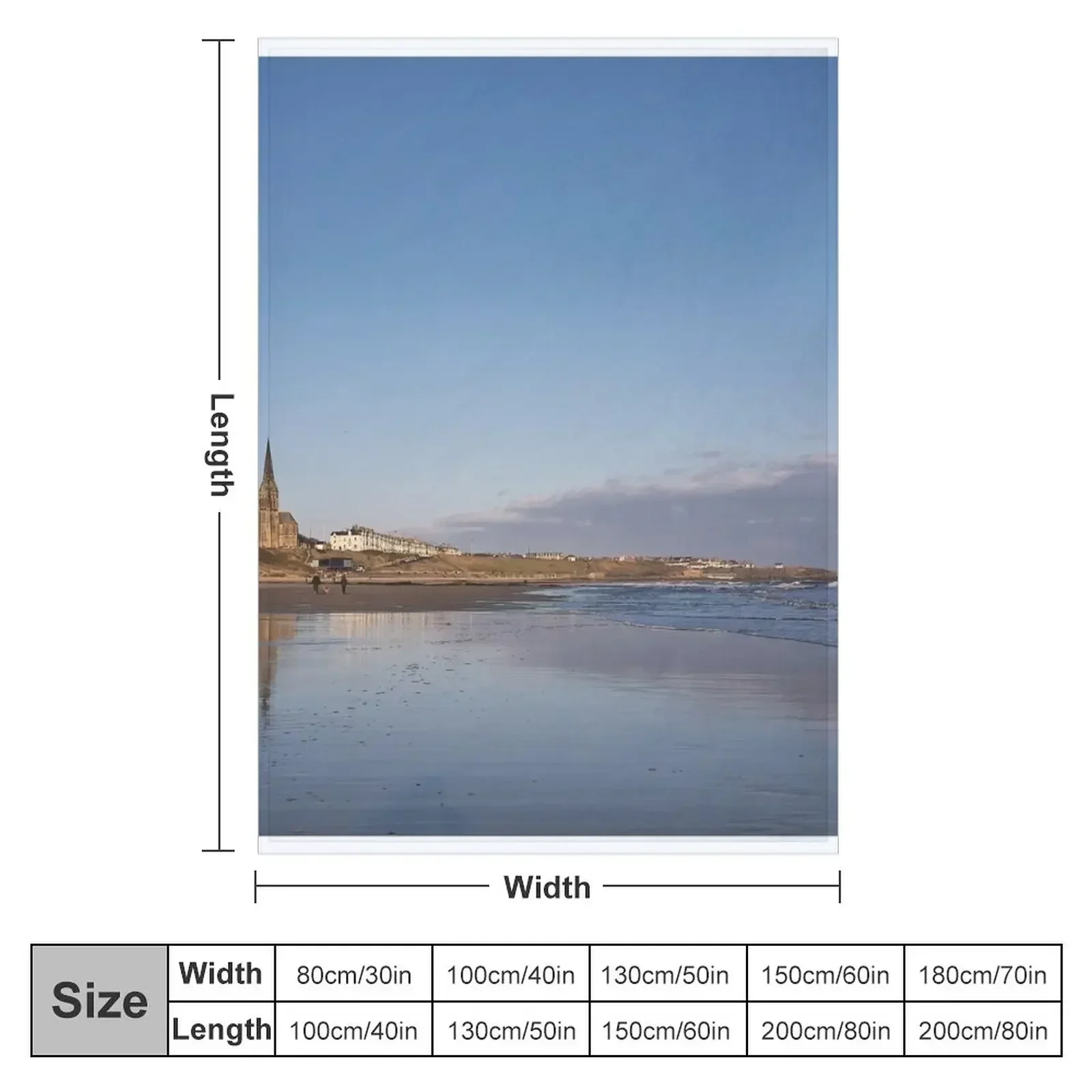 Winter sunshine on Tynemouth Longsands Throw Blanket Bed Fashionable christmas decoration Shaggy Kid'S Blankets