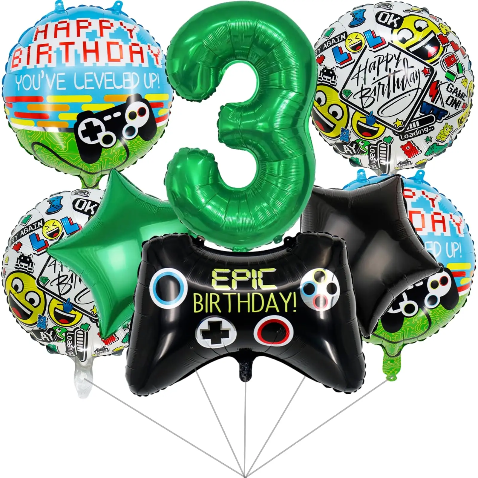 Game control handle black 1-9 aluminum mold digital balloons children\'s birthday toys party decorations game theme partysupplies