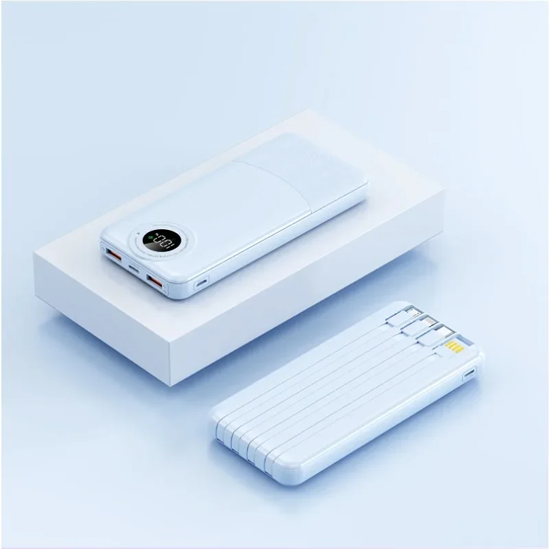 

Портативный внешний аккумулятор 66W 10000mAh/20000mAh с быстрой зарядкой для iPhone, Xiaomi, Samsung с USB Type C/Micro USB/Lightning