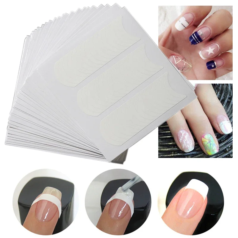 

12pcs Nail Art French Stencil Set Manicure Strip Tip Guides DIY Stickers Form Fringe Accessories for Creative Nail Design